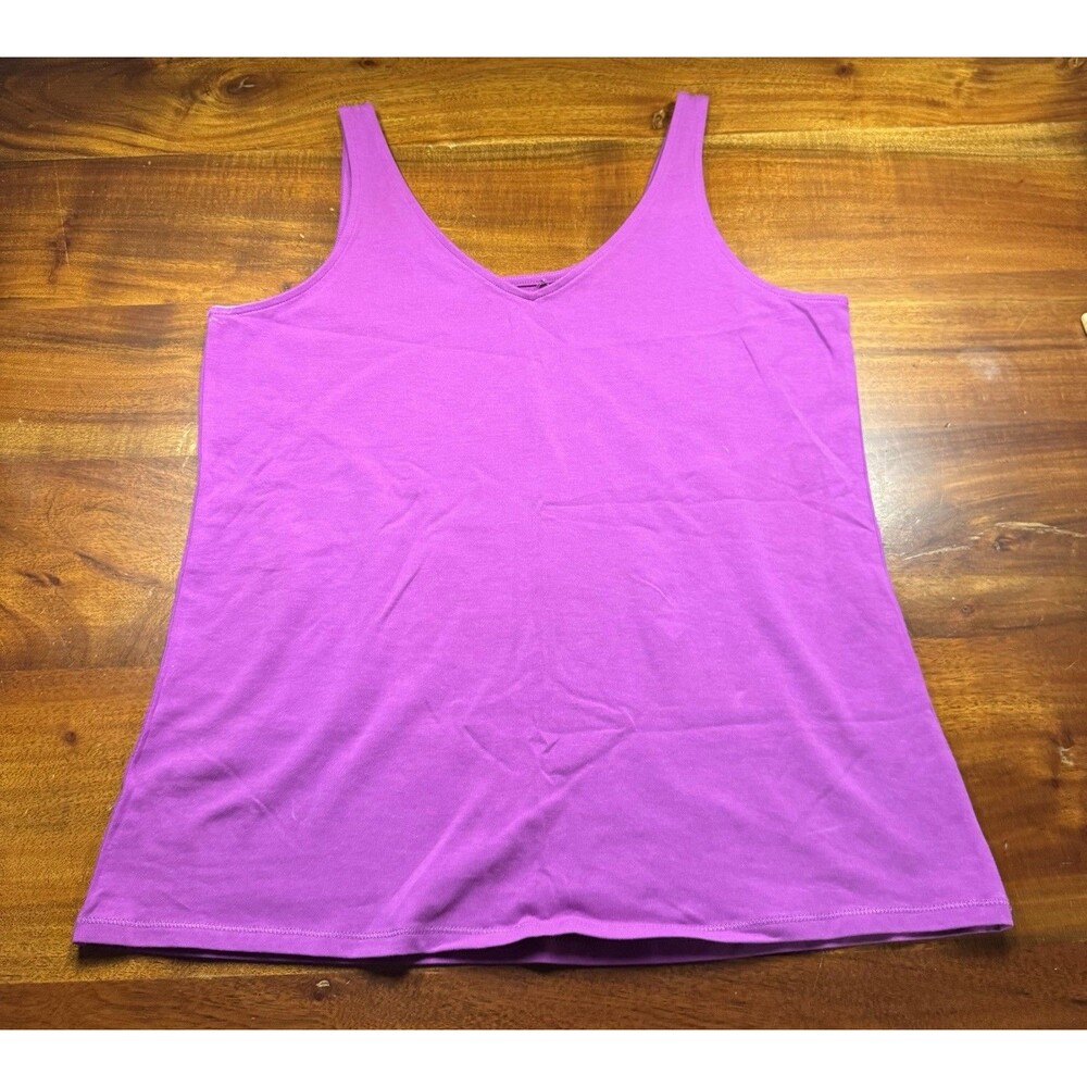 J. Jill Perfect Reversible Tank Top L Petite Purple V-Neck Scoop Neck Knit Cami